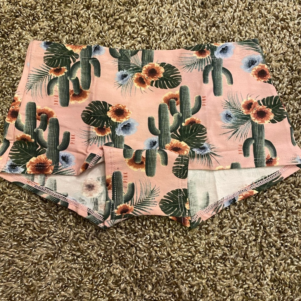 New S VS PINK Floral Cactus Print boyshort panty